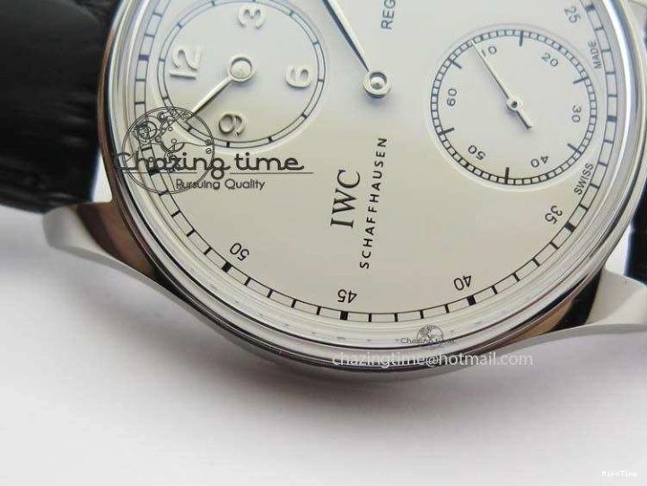 MIROTIME 0424 Effortless Portuguese IW544404 SS White Dial On Black Leather Strap A 7257